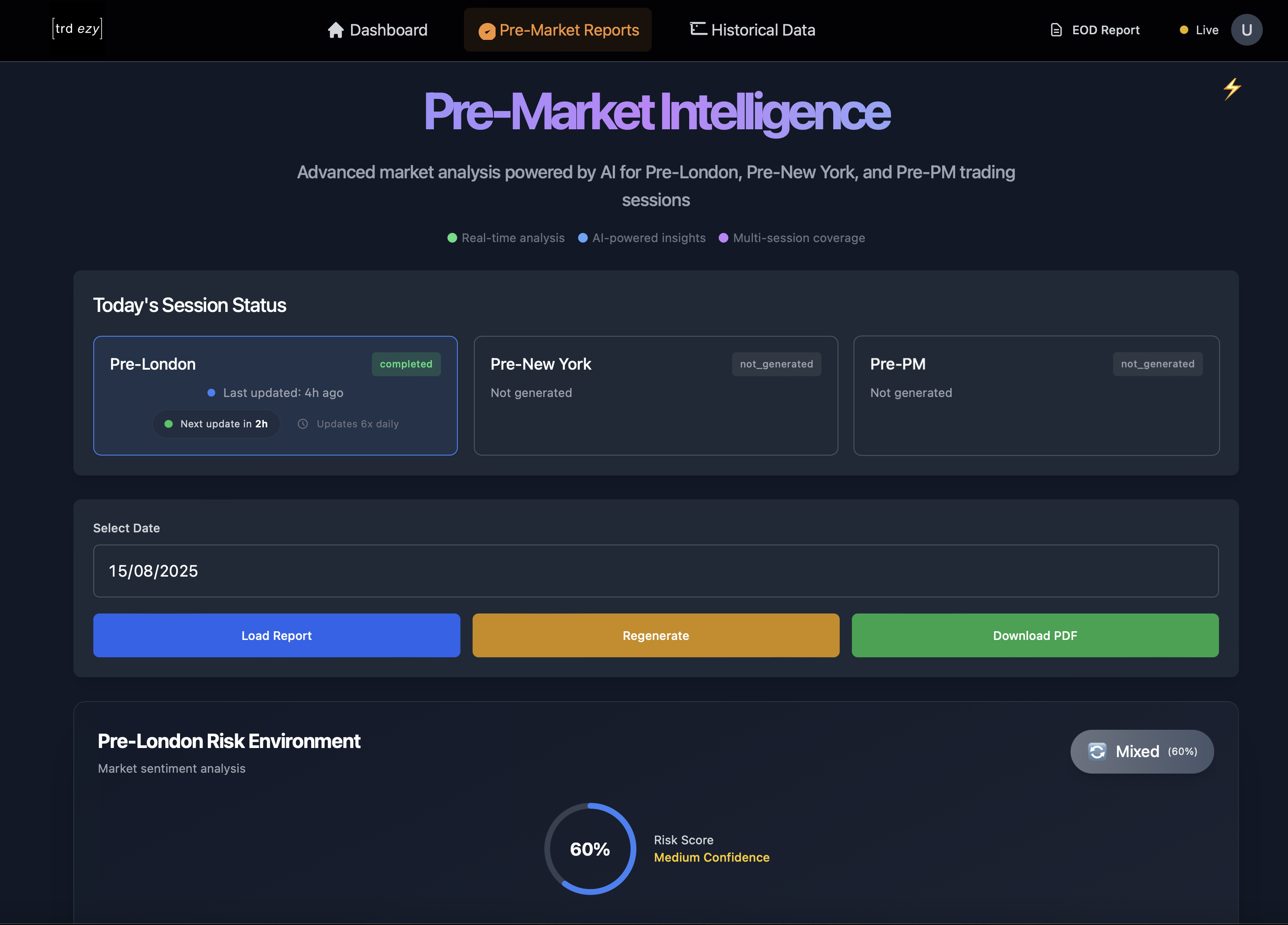 TradeEasy News Analysis Dashboard - AI-powered market news filtering and impact analysis